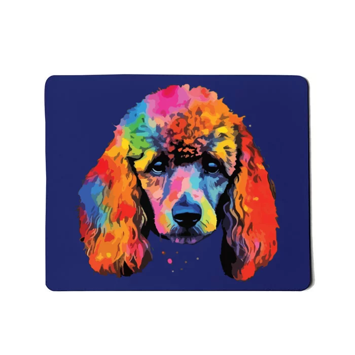 Colorful Pop Art Poodle Lover Portrait Mousepad