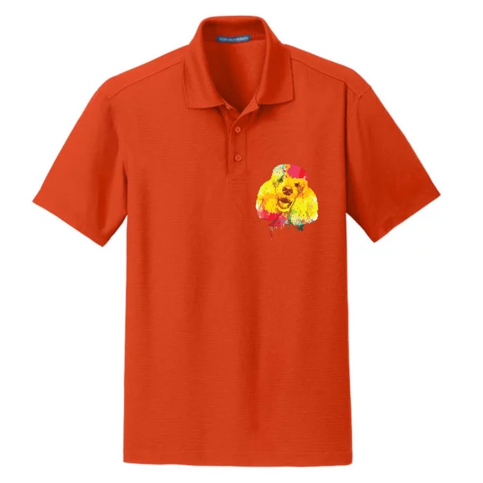 Cool Poodle Art For Men Women Colorful Dog Poodle Lovers Dry Zone Grid Performance Polo