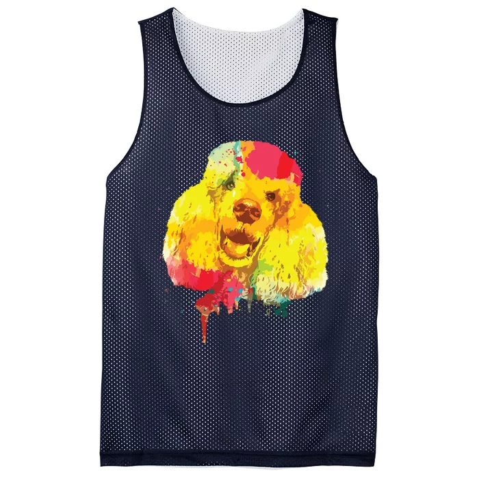 Cool Poodle Art For Men Women Colorful Dog Poodle Lovers Mesh Reversible Basketball Jersey Tank