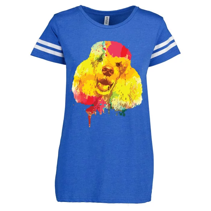 Cool Poodle Art For Men Women Colorful Dog Poodle Lovers Enza Ladies Jersey Football T-Shirt