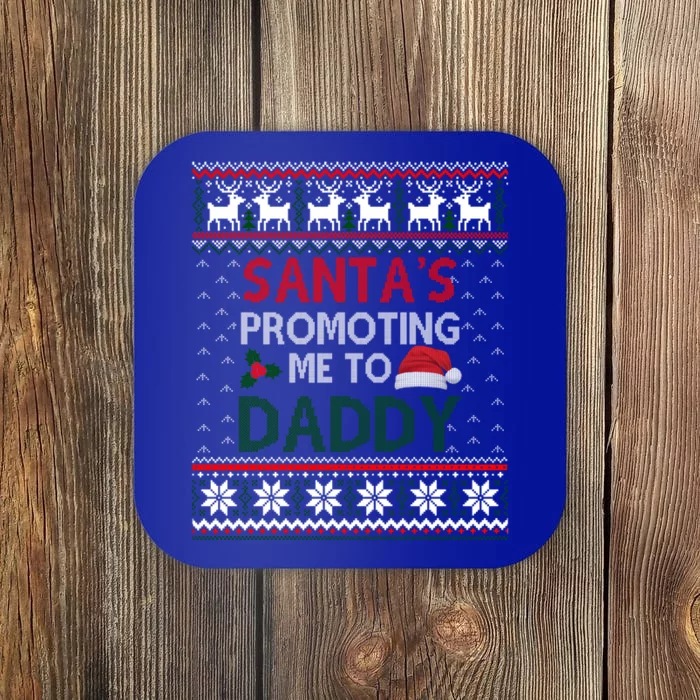 Christmas Pregnancy Announcet New Dad Funny Gift Ugly Sweater Gift Coaster