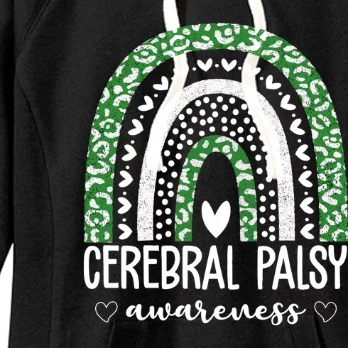 Cerebral Palsy Awareness Rainbow Heart Women's Fleece Hoodie