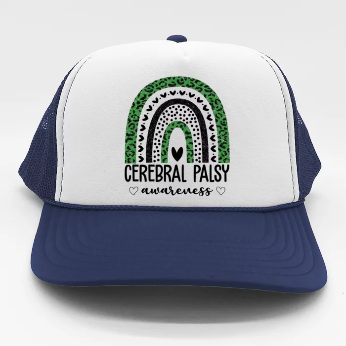 Cerebral Palsy Awareness Rainbow Heart Trucker Hat