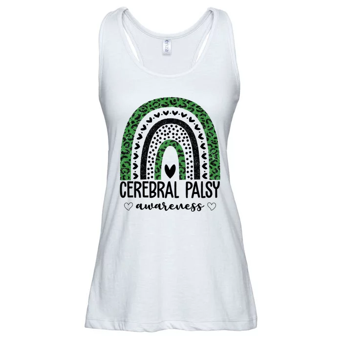 Cerebral Palsy Awareness Rainbow Heart Ladies Essential Flowy Tank