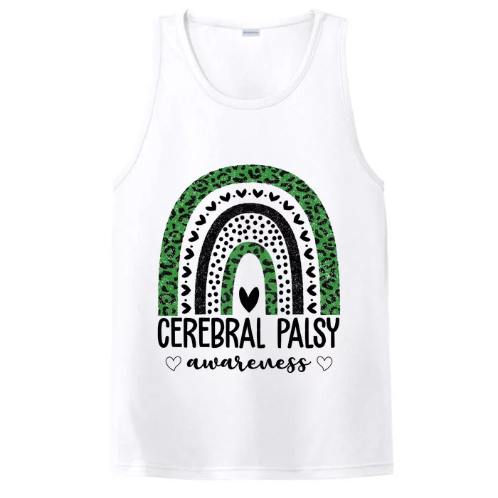 Cerebral Palsy Awareness Rainbow Heart Performance Tank