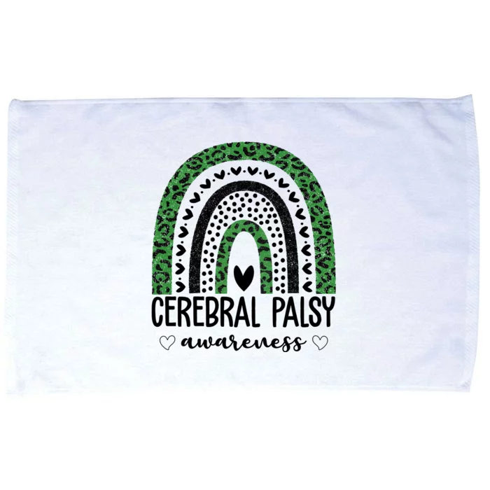 Cerebral Palsy Awareness Rainbow Heart Microfiber Hand Towel