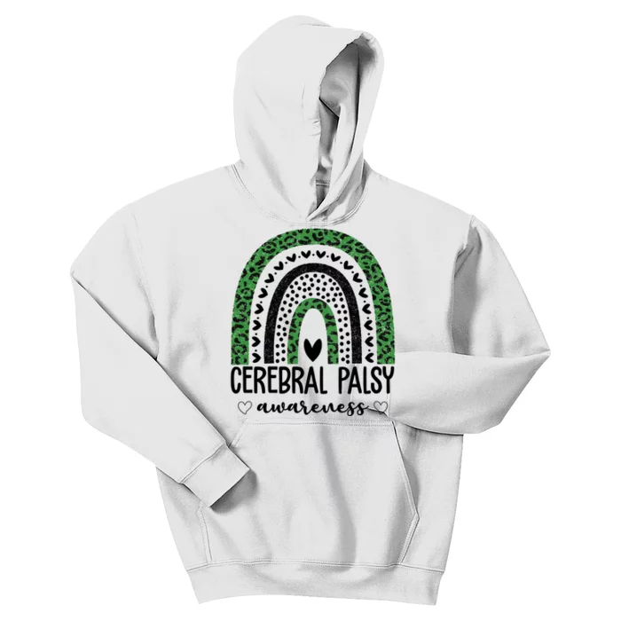 Cerebral Palsy Awareness Rainbow Heart Kids Hoodie