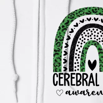 Cerebral Palsy Awareness Rainbow Heart Full Zip Hoodie