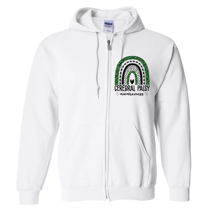 Cerebral Palsy Awareness Rainbow Heart Full Zip Hoodie