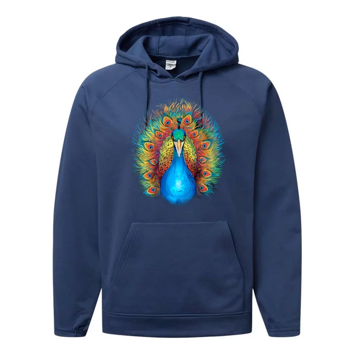 Colorful Peacock Art Performance Fleece Hoodie