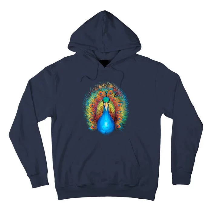 Colorful Peacock Art Tall Hoodie