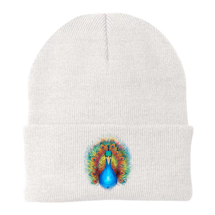 Colorful Peacock Art Knit Cap Winter Beanie