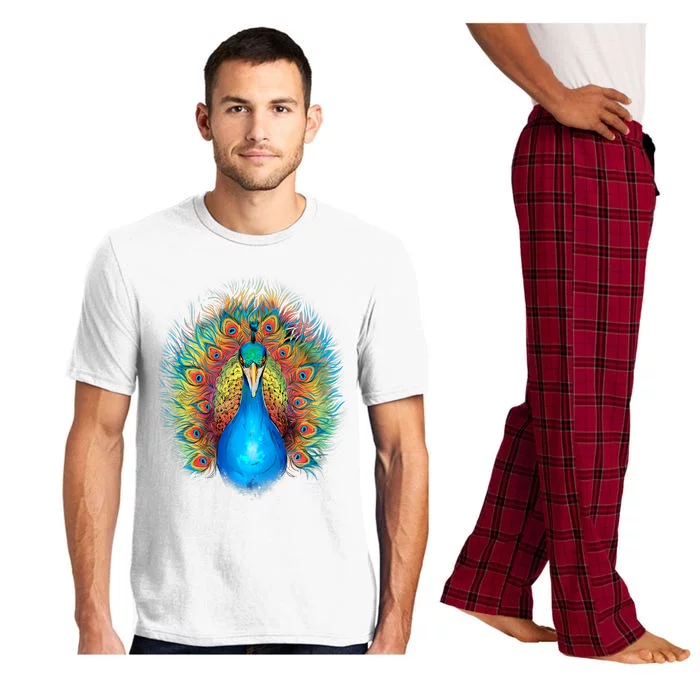 Colorful Peacock Art Pajama Set