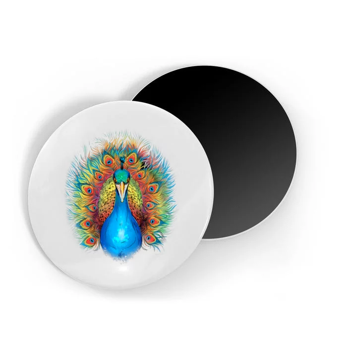 Colorful Peacock Art Magnet