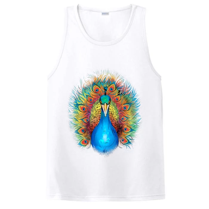 Colorful Peacock Art Performance Tank