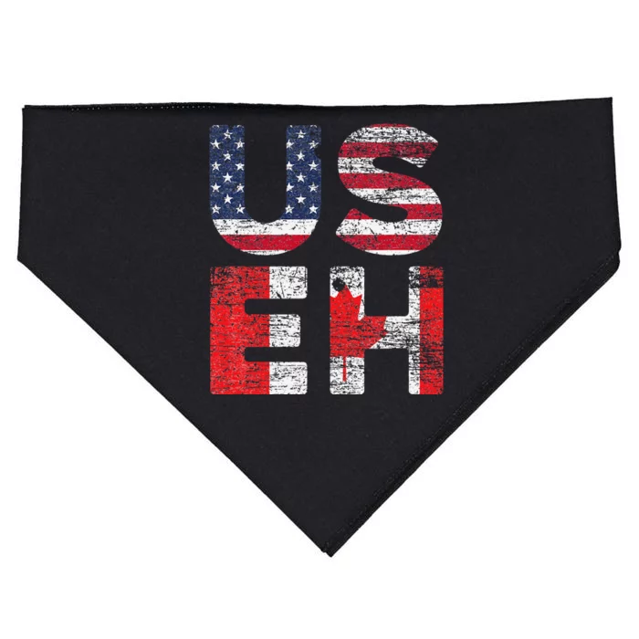 Canadian Pride American USA USEH US Flag Canada USA-Made Doggie Bandana