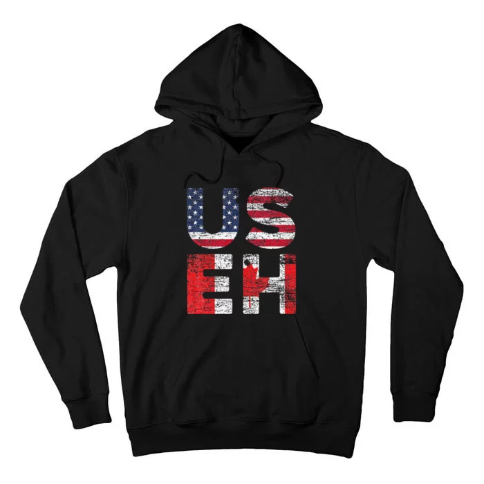 Canadian Pride American USA USEH US Flag Canada Tall Hoodie