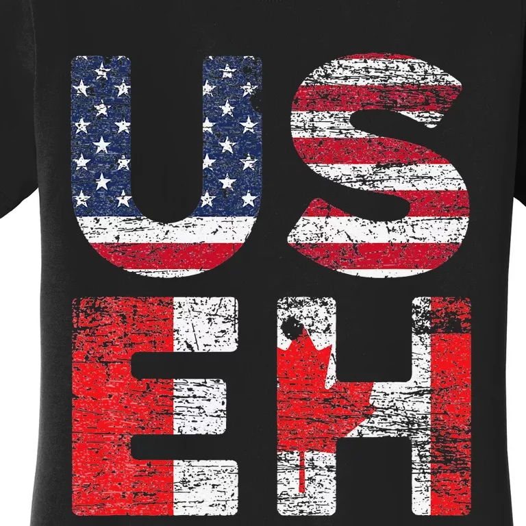 Canadian Pride American USA USEH US Flag Canada Women's T-Shirt