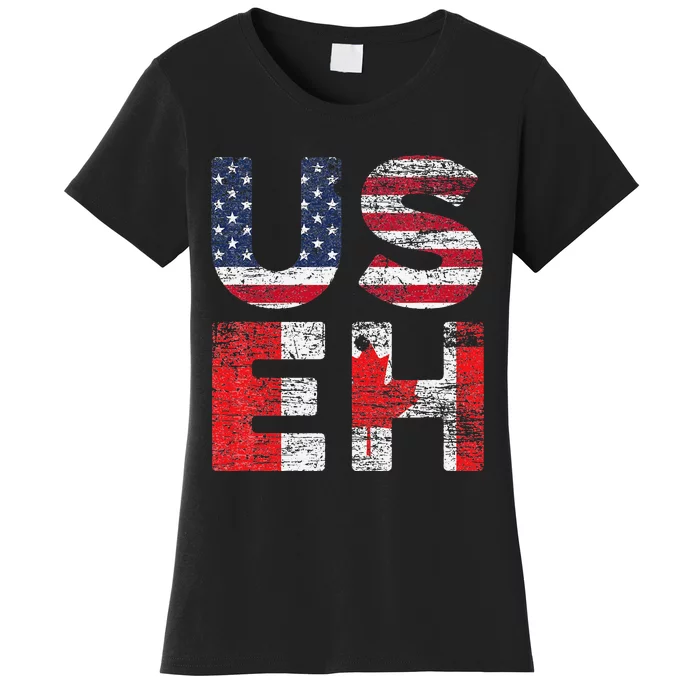 Canadian Pride American USA USEH US Flag Canada Women's T-Shirt