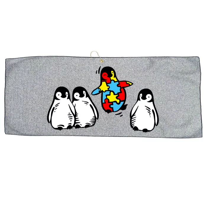 Cute Penguin Autism Awareness Neurodiversity Large Microfiber Waffle Golf Towel