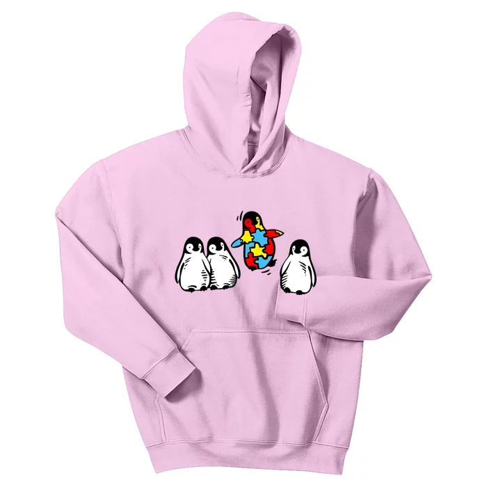 Cute Penguin Autism Awareness Neurodiversity Kids Hoodie