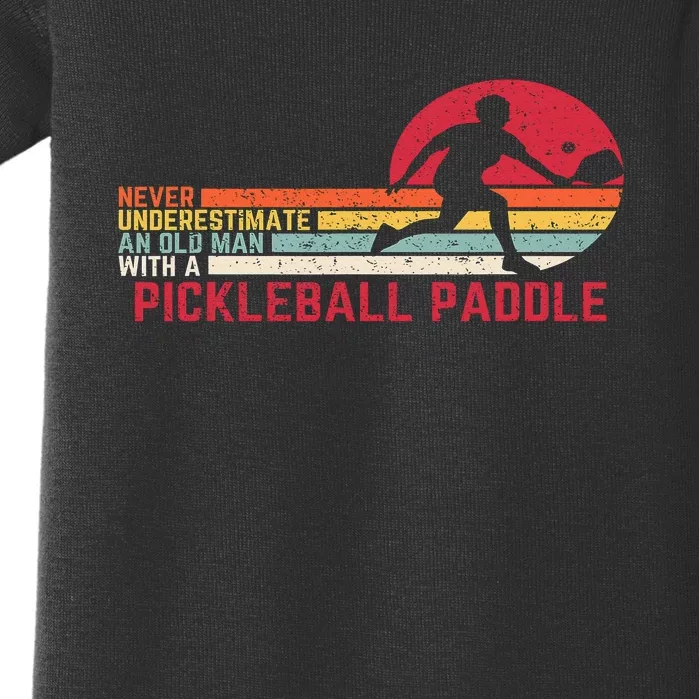 Cool Pickleball Art Paddle Pickleball Player Baby Bodysuit