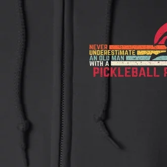 Cool Pickleball Art Paddle Pickleball Player Full Zip Hoodie