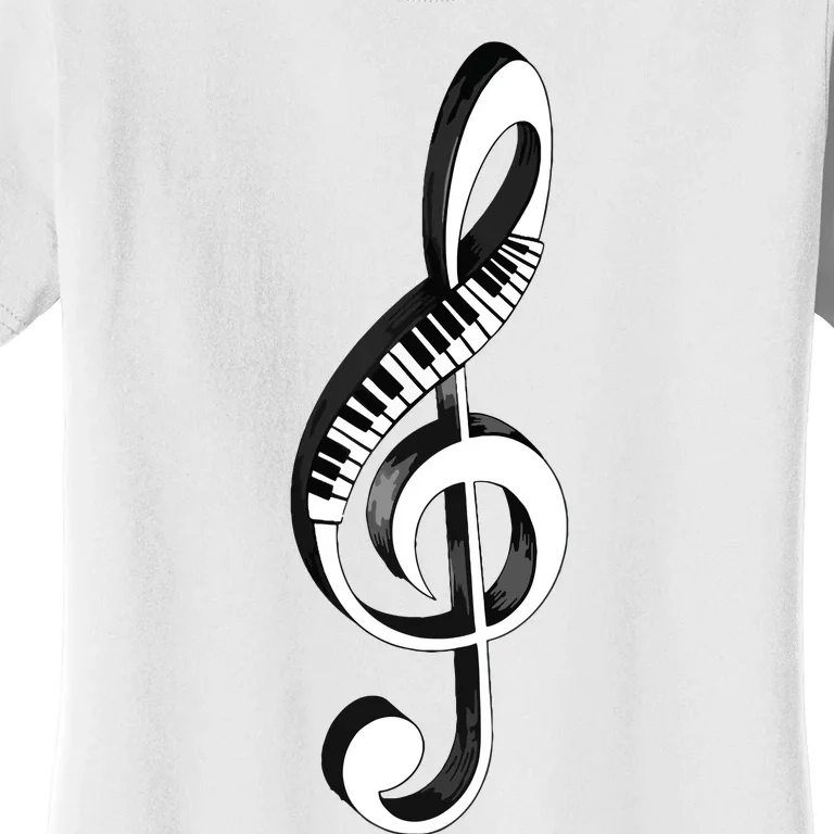 Cool Piano Art Men Women Musical Notes Piano Player Treble Women's T-Shirt