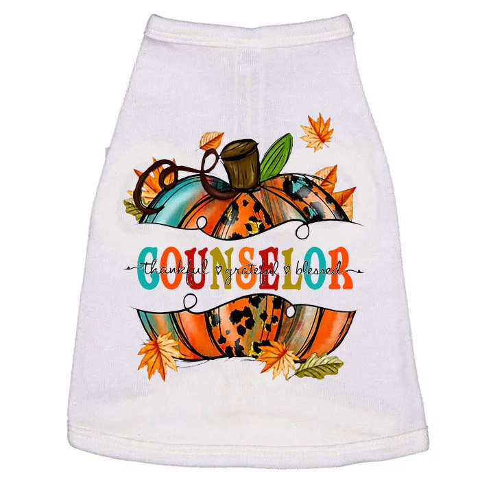 Counselor Pumpkin Autumn Halloween Back To School Doggie Tank