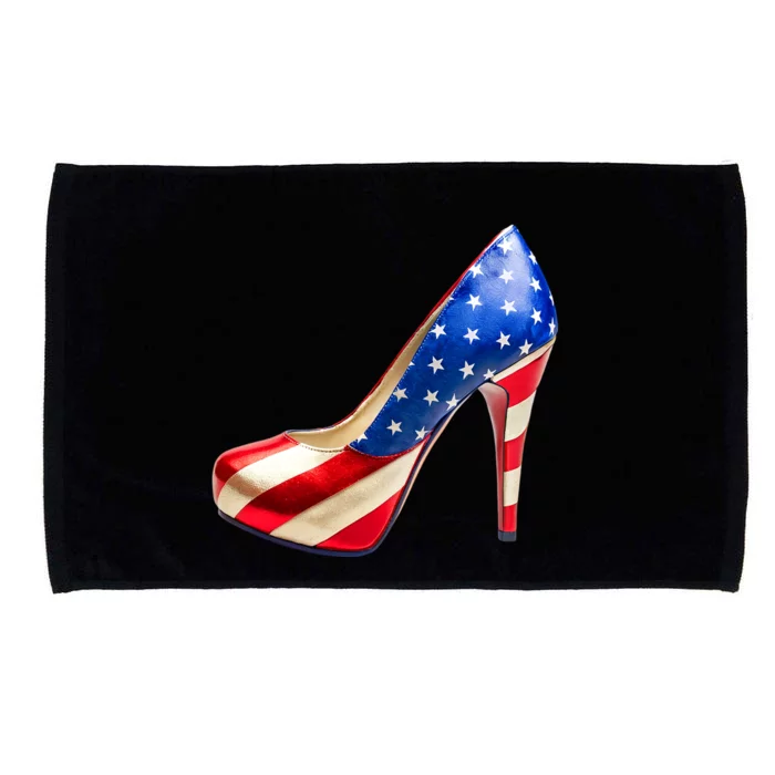 Cute Patriotic American Usa Flag Heels Shoes Microfiber Hand Towel