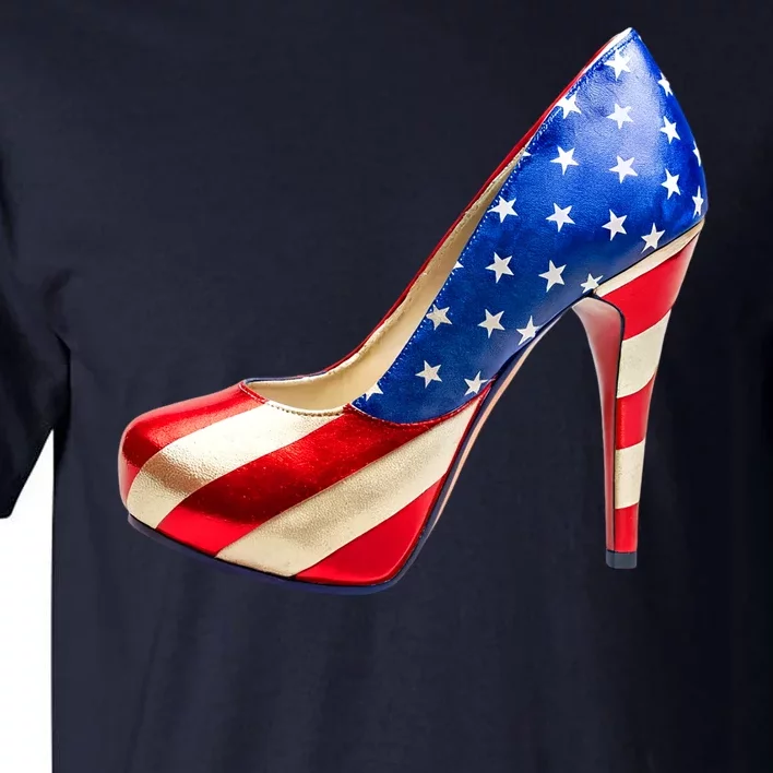 Cute Patriotic American Usa Flag Heels Shoes Tall T-Shirt