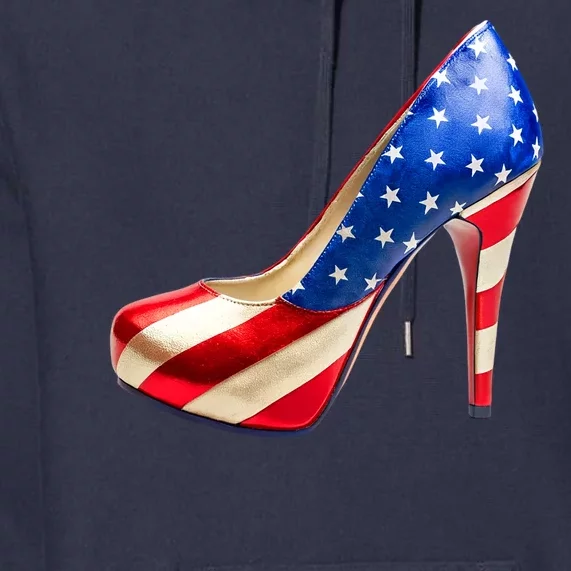 Cute Patriotic American Usa Flag Heels Shoes Premium Hoodie