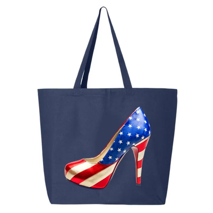 Cute Patriotic American Usa Flag Heels Shoes 25L Jumbo Tote