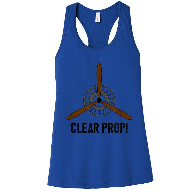 Clear Prop Aviation Airplane Pilot Propeller Women's Racerback Tank