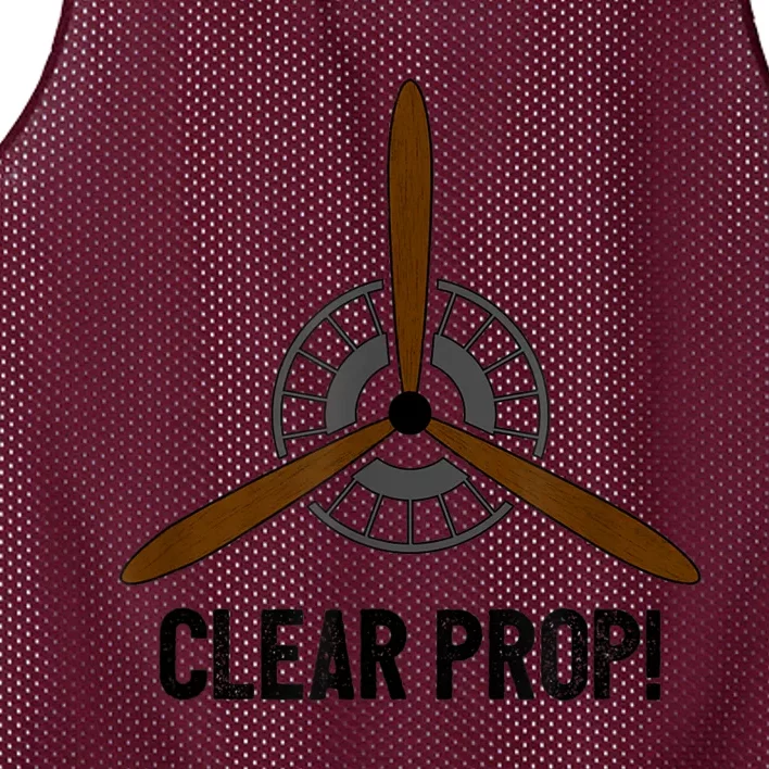 Clear Prop Aviation Airplane Pilot Propeller Mesh Reversible Basketball Jersey Tank