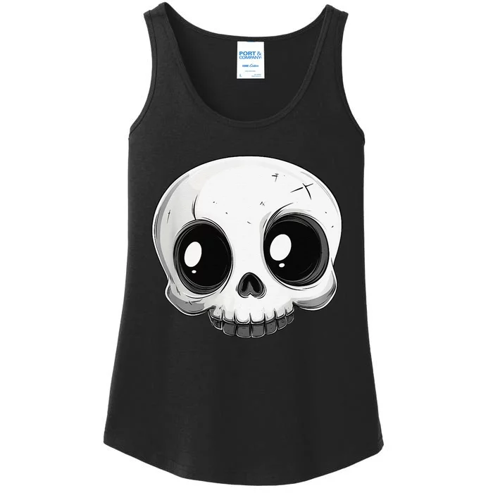 Cute Playful And Stylish Skull For Halloween Or Anytime Ladies Essential Tank