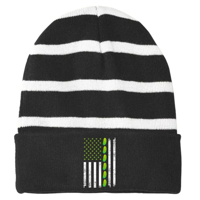 Cool Pickle Art For Gag Dill Pickle Costume Striped Beanie with Solid Band