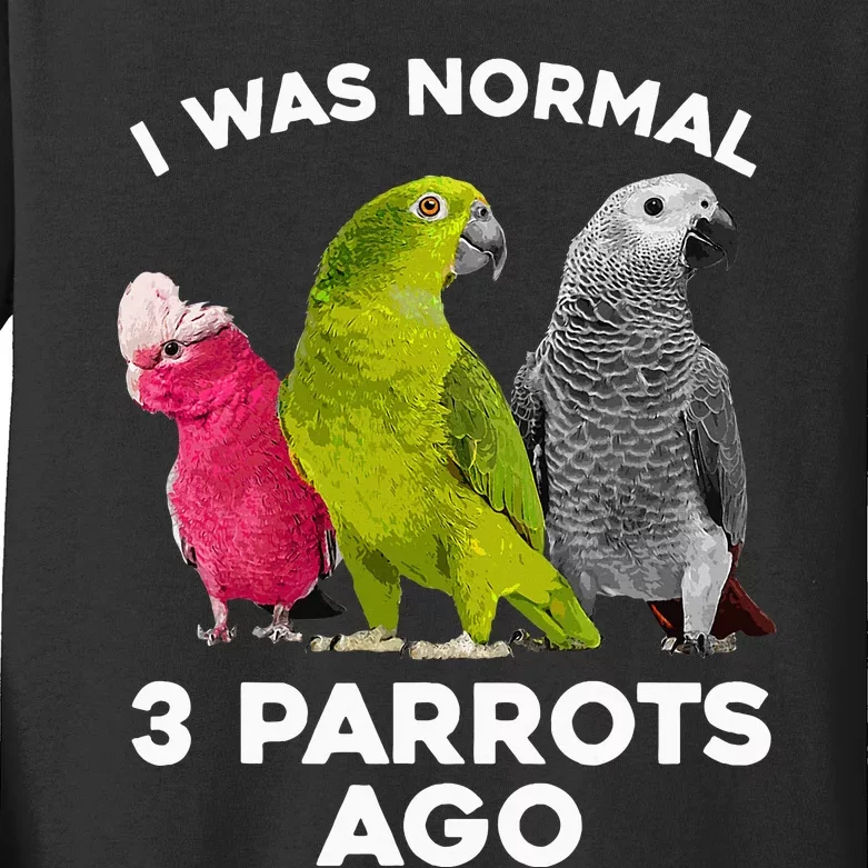 Cool Parrot Art Cockatoo Cockatiel Macaw Bird Kids Long Sleeve Shirt