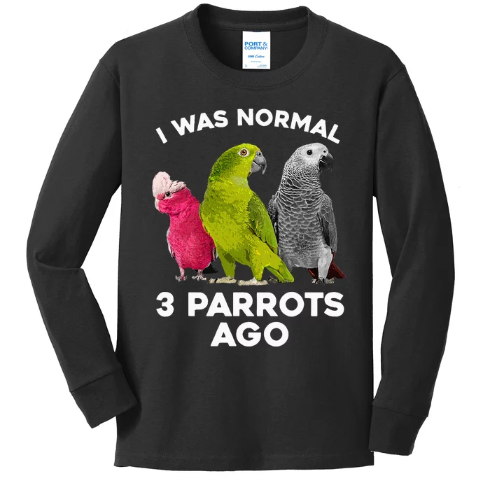 Cool Parrot Art Cockatoo Cockatiel Macaw Bird Kids Long Sleeve Shirt