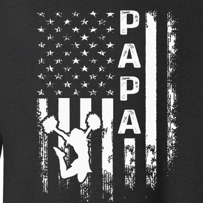 Cheer Papa American Flag Cheerleading Cheerleader Toddler Sweatshirt