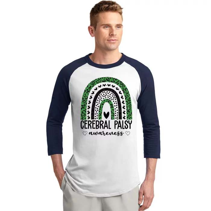 Cerebral Palsy Awareness Rainbow Baseball Sleeve Shirt