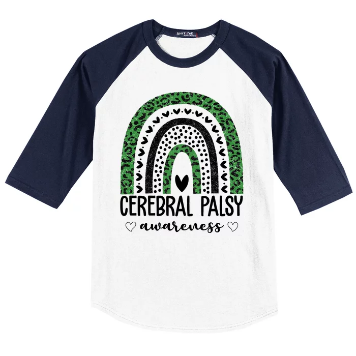 Cerebral Palsy Awareness Rainbow Baseball Sleeve Shirt