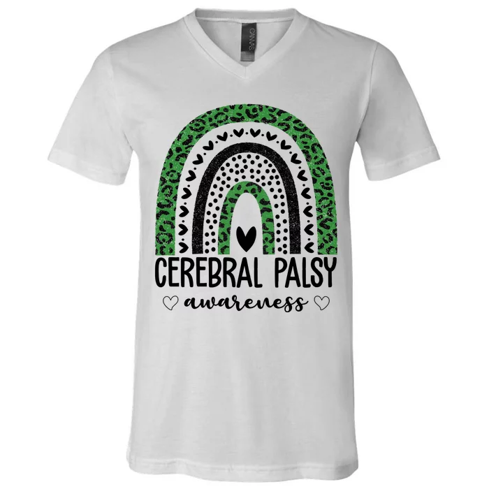 Cerebral Palsy Awareness Rainbow V-Neck T-Shirt