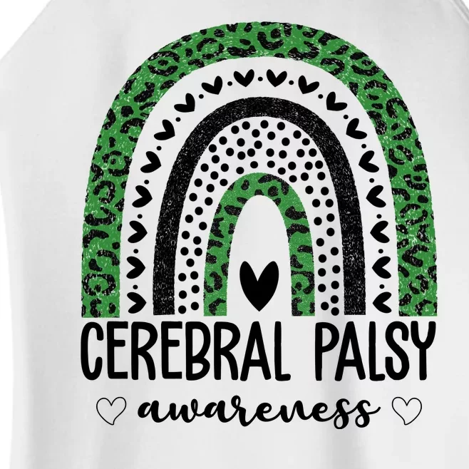 Cerebral Palsy Awareness Rainbow Women’s Perfect Tri Rocker Tank