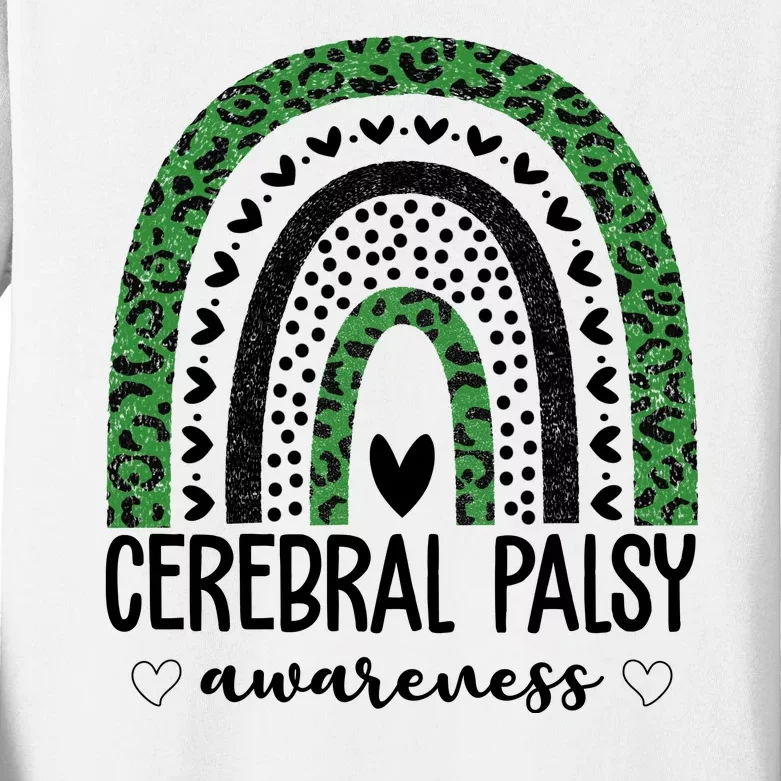 Cerebral Palsy Awareness Rainbow Kids Long Sleeve Shirt