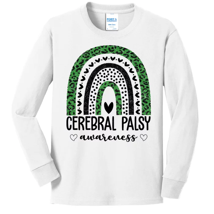 Cerebral Palsy Awareness Rainbow Kids Long Sleeve Shirt