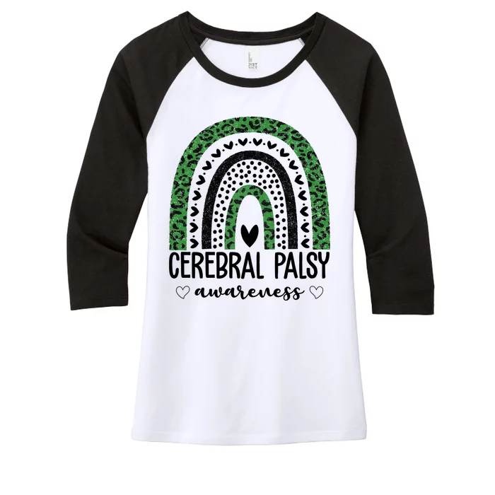 Cerebral Palsy Awareness Rainbow Women's Tri-Blend 3/4-Sleeve Raglan Shirt