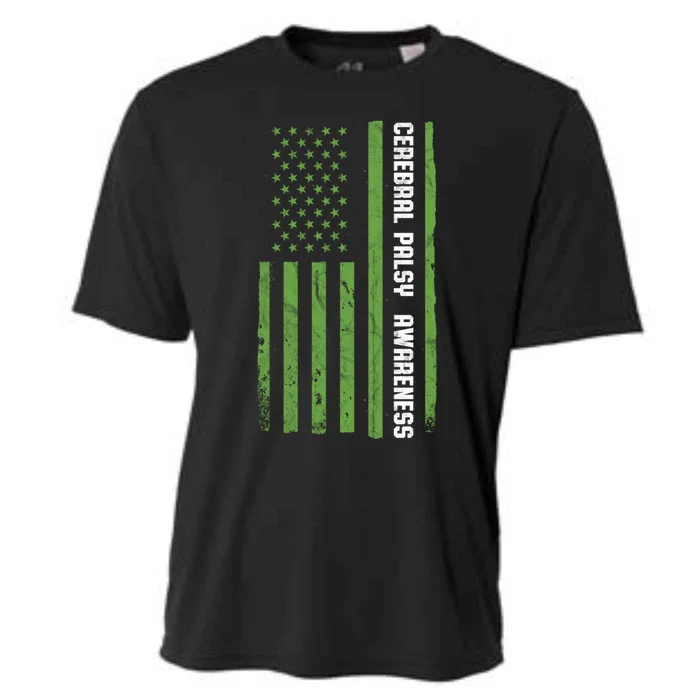 Cerebral Palsy Awareness Month American Flag Cp Gift Cooling Performance Crew T-Shirt