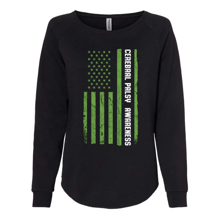 Cerebral Palsy Awareness Month American Flag Cp Gift Womens California Wash Sweatshirt