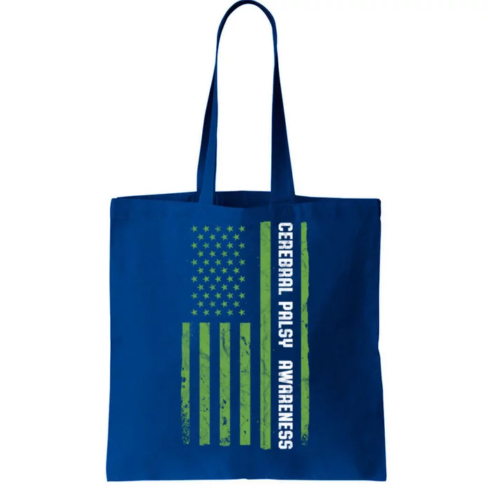 Cerebral Palsy Awareness Month American Flag Cp Gift Tote Bag